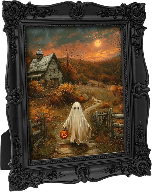 AELS 8x10 Gothic Vintage Picture Frame, Antique Black Ornate Resin Photo Frame with Glass, Victorian Baroque Decor for Tabletop or Wall Mount
