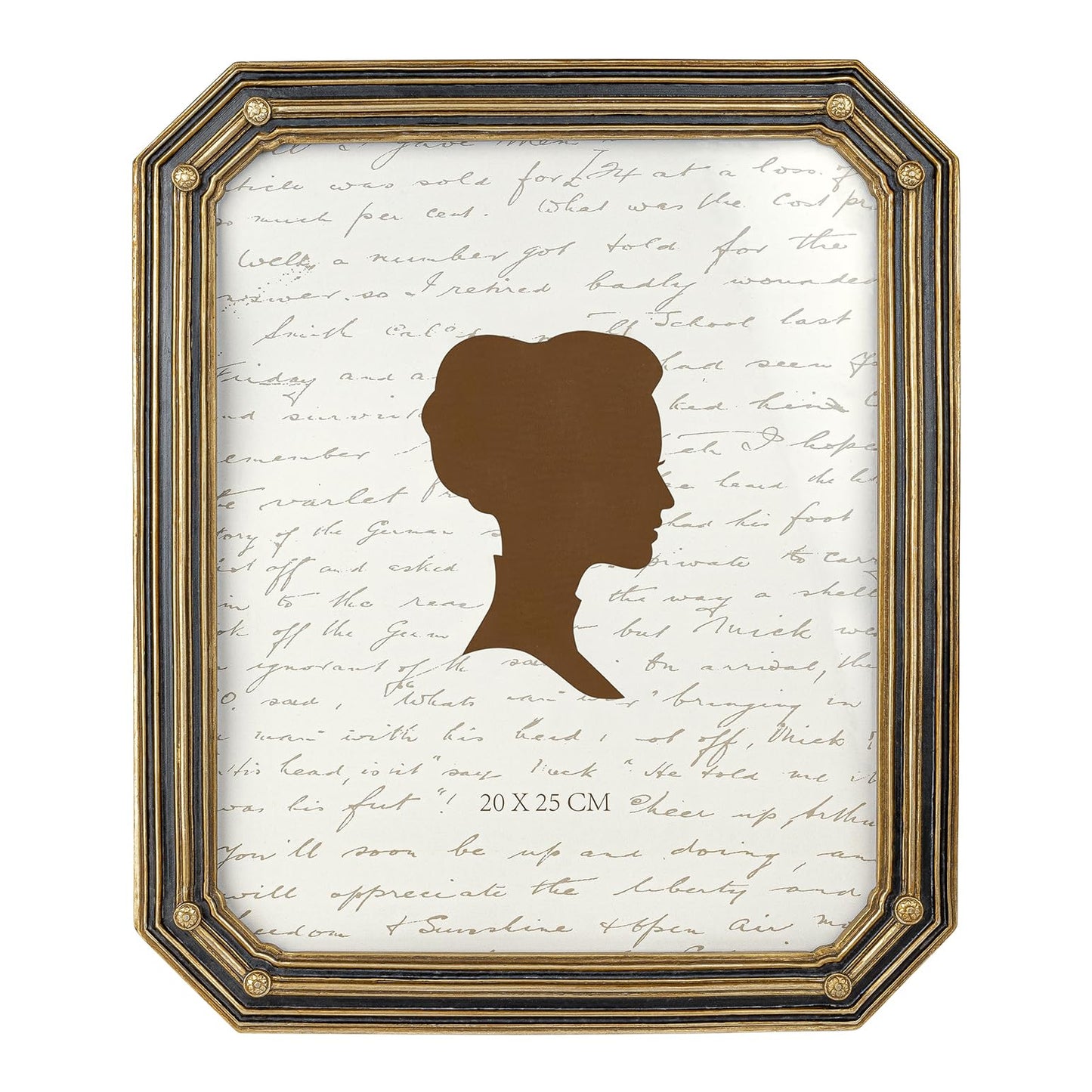AELS 4x6 Inch Vintage Octagon Picture Frame, Elegant Antique Photo Frames with Glass Front, Photo Display, Tabletop Wall Hanging, Gift Ideas, Gold and Black Polygon