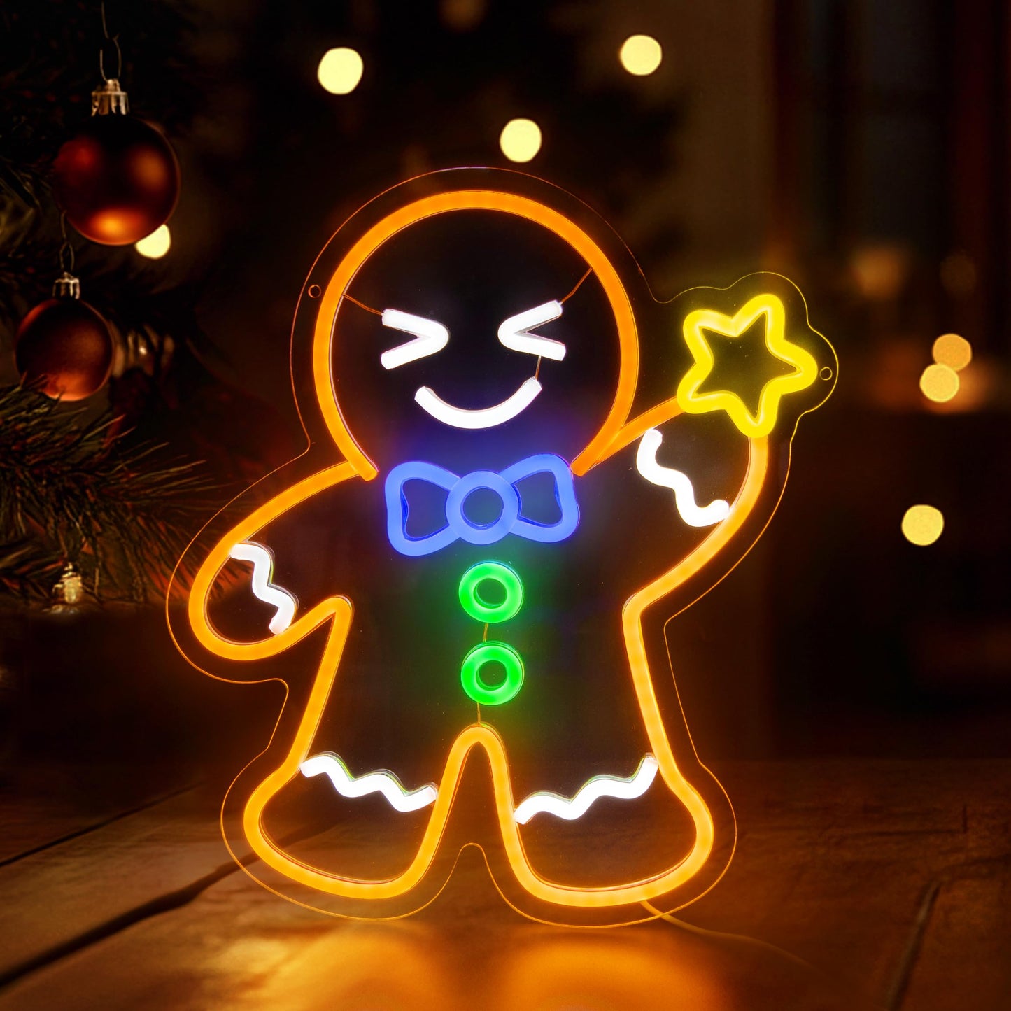 AELS 13.3" Snowflake Christmas LED Neon Sign, Dimmable USB Powered Holiday Decor for Window Wall Tree Bar & Party, Christmas Home Decor