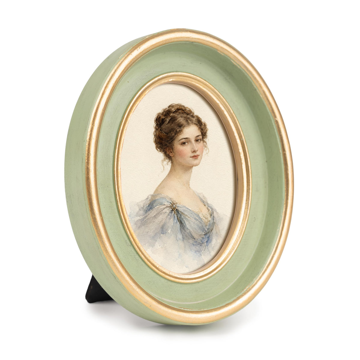 AELS 4x6 Inch Vintage Picture Frame, Elegant Antique Photo Frames with Glass Front, Photo Display, Tabletop Wall Hanging, Gift Ideas, Black Oval with Gold Trim