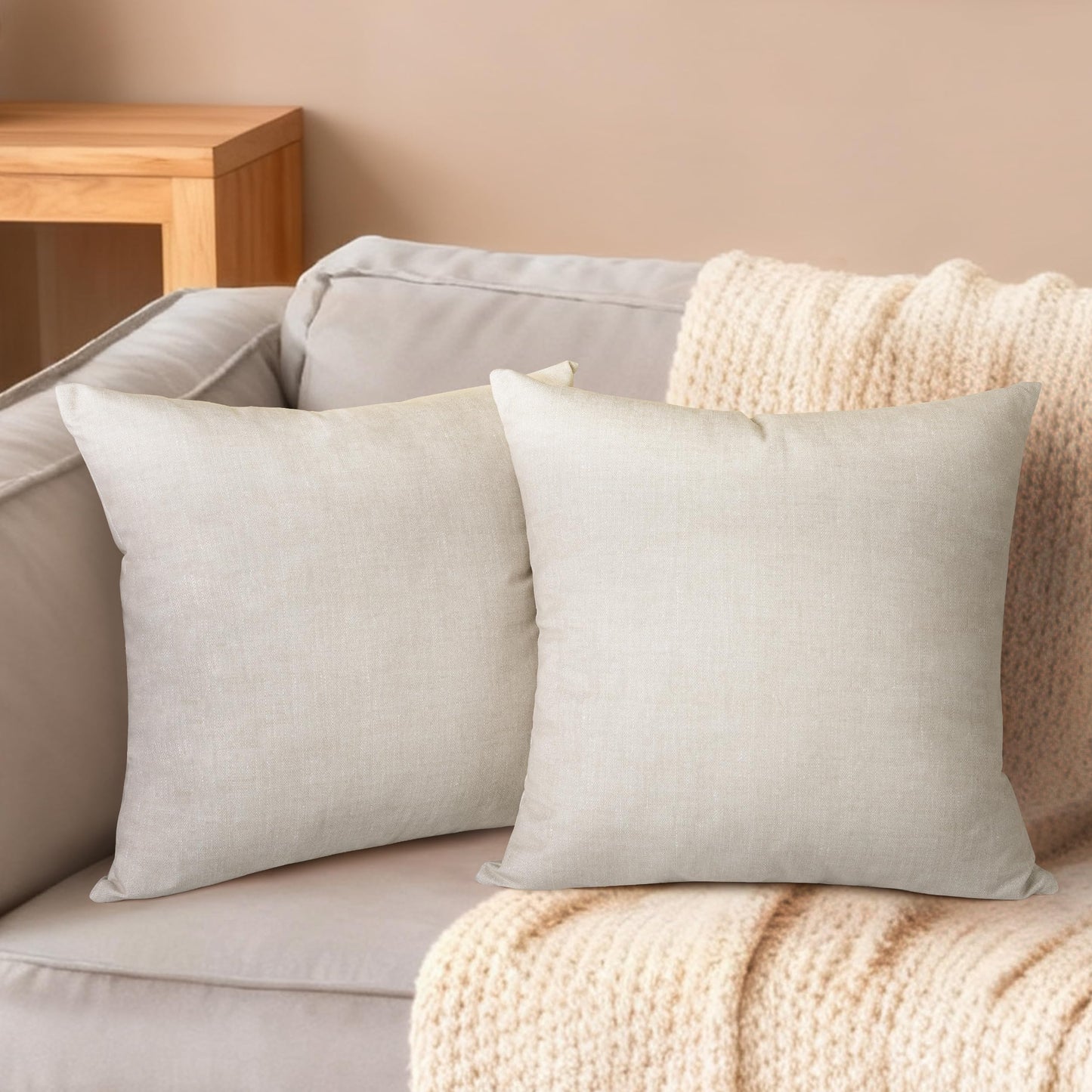 AELS Decorative Throw Pillow Covers 16x16, Set of 2, Soft Textured Look Printed Pillow Case, Modern Farmhouse Cushion Case for Bed Couch Sofa, Mustard Yellow (Covers Only)