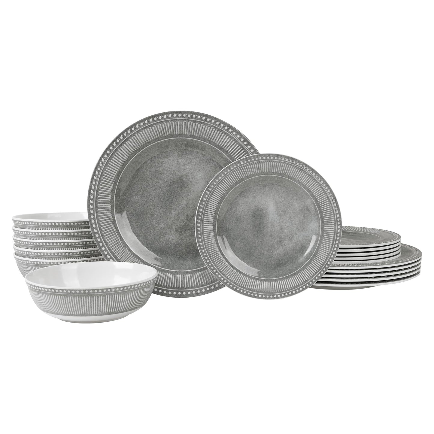 Melamine Dinnerware Set of 12 Pcs, Dinner Dishes Set for Indoor and Outdoor Use, Melamine Plates and Bowls Set for 4, Dishwasher Safe, Lightweight Unbreakable, BPA Free, Blue