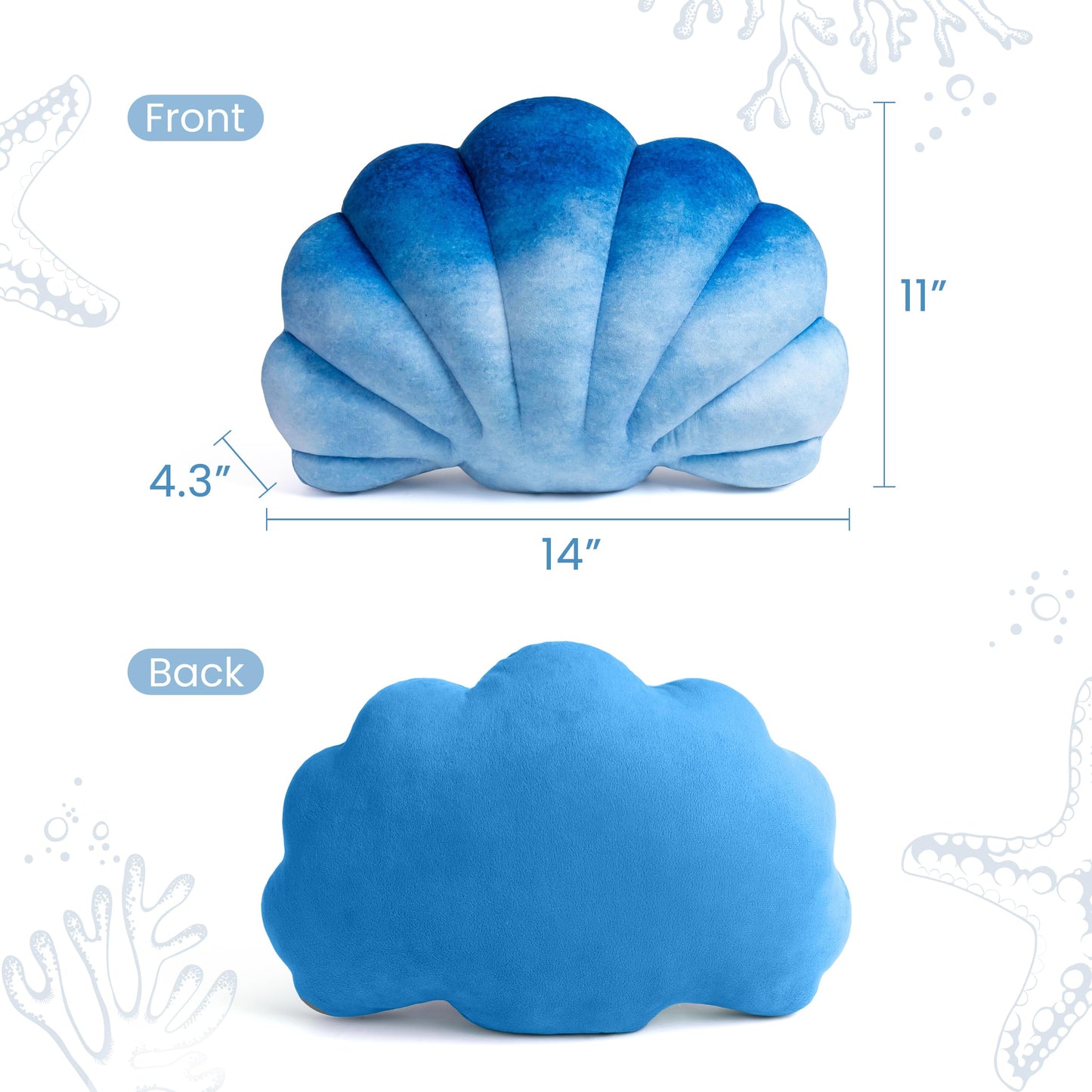 AELS Shell Pillow, 19.5"x13" Taylor Inspired Coastal Throw Pillows, Beach Ocean Nautical Themed Soft Decorative Throw Pillows for Taylor Fans, Cute Pillow for Couch Sofa Bed Living Room, Ombre Pink