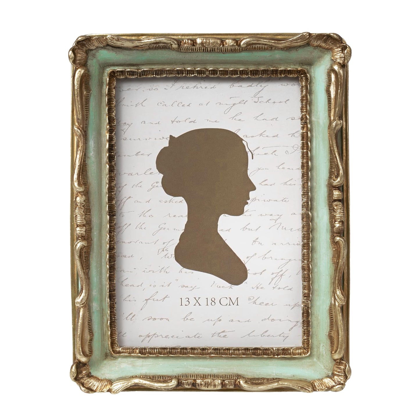 AELS 4x4 Inch Vintage Picture Frame, Elegant Antique Square Photo Frames with Glass Front, Photo Display, Tabletop Wall Hanging, Gift Ideas, Gold and Green