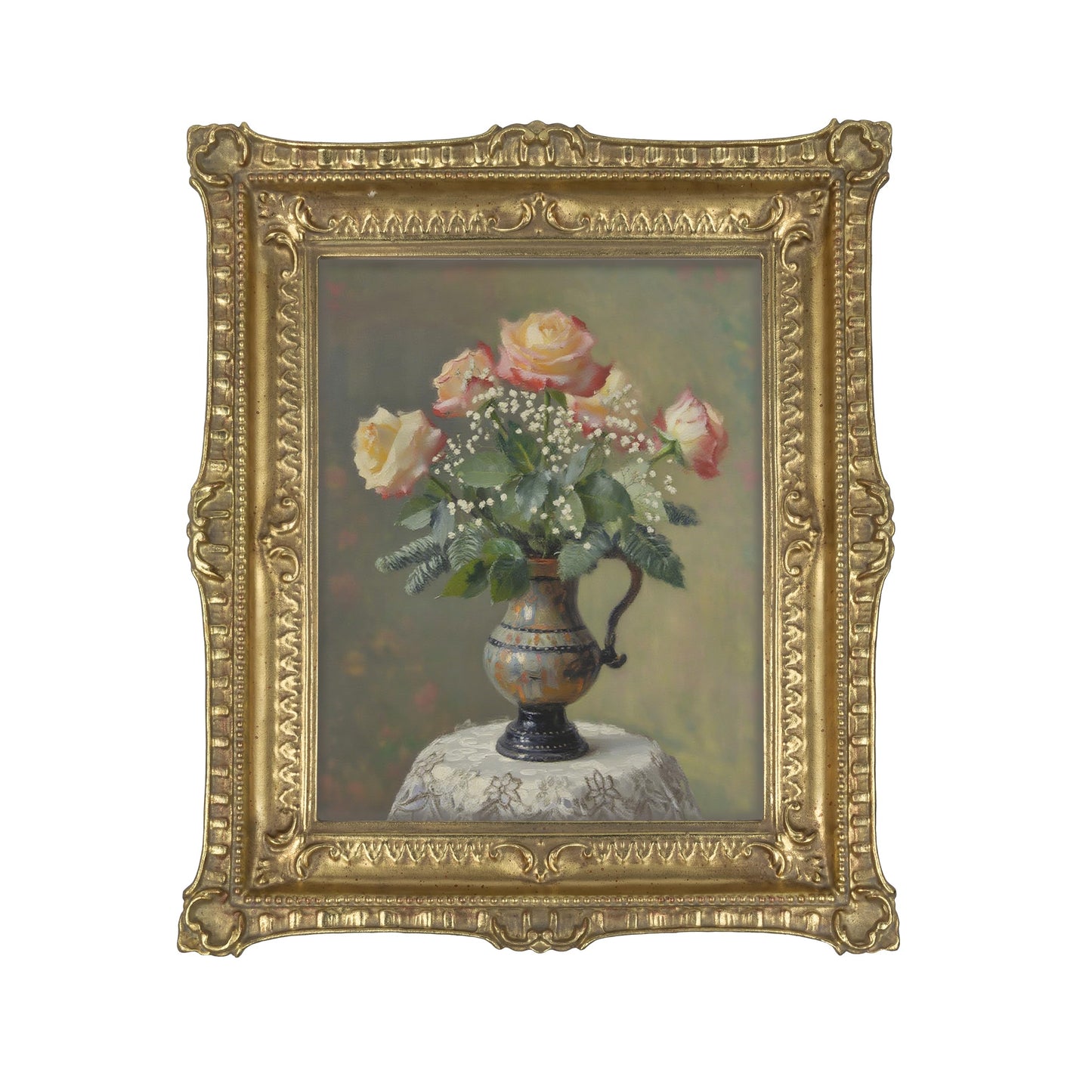 AELS Vintage Picture Frame 8x10 Inch, Luxury Antique Photo Frames with Glass Front, Photo Display, Tabletop Wall Hanging, Gift Ideas, Gold