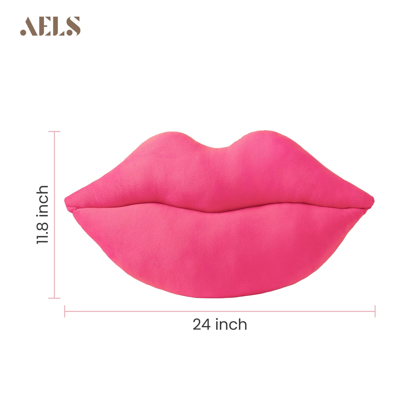 AELS 3D Large Lips Throw Pillows, Soft Decorative Love Pillows, Velvet Cute Pillow, 24 x 12 inches for Couch, Sofa, Bed, Living Room, Bedroom, Red