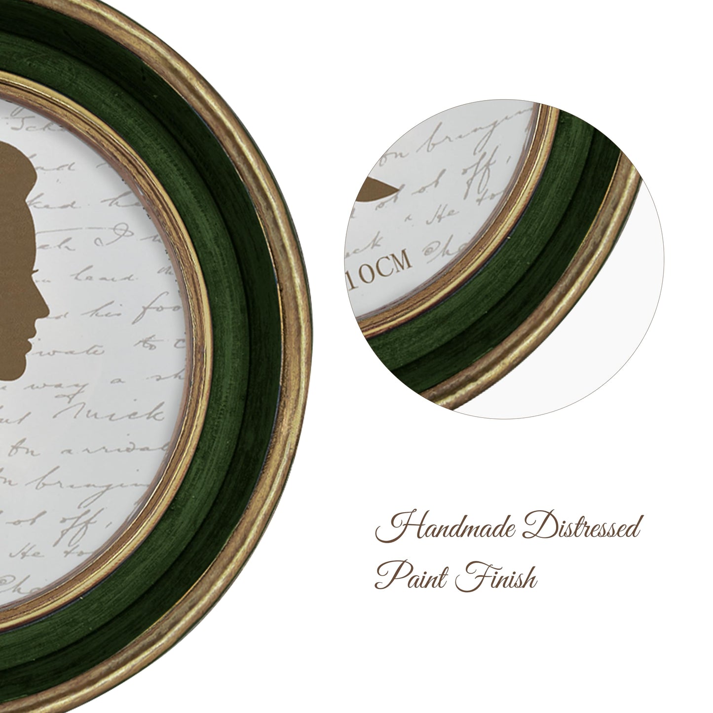 AELS 2.5x3.5 Inch Small Wallet Size Vintage Picture Frame, Elegant Antique Mini Photo Frames with Glass Front, Photo Display, Tabletop Wall Hanging, Gift Ideas, Black Oval with Gold Trim
