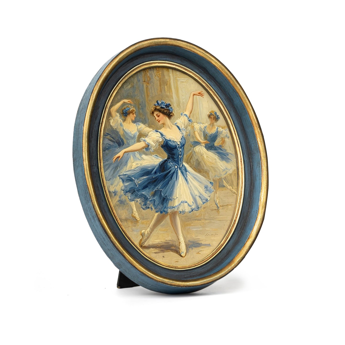AELS 2.5x3.5 Inch Small Wallet Size Vintage Picture Frame, Elegant Antique Mini Photo Frames with Glass Front, Photo Display, Tabletop Wall Hanging, Gift Ideas, Black Oval with Gold Trim