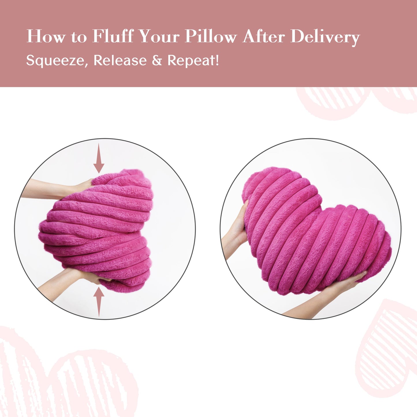 AELS Heart Shaped Pillow, 20 Inches Heart Decorative Throw Pillows, Faux Fur Love Cute Pillows, Valentines Day Decorations, Wedding Decor, Living Room Bedroom Nursery Decor, White