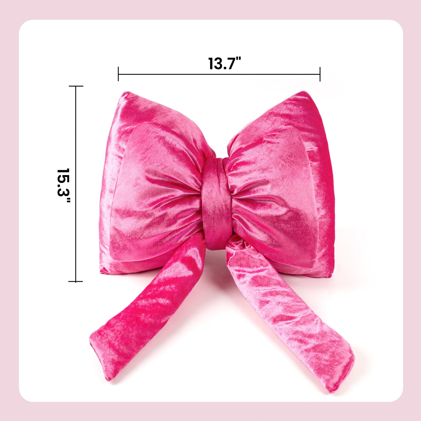 AELS Bow Pillow Decorative Throw Pillow, Shining Velvet Cute Pillow, 15.3"" & 13.7"" for Valentine's Day, Wedding, Christmas, Living Room, Bedroom, Nursery Decor, Red