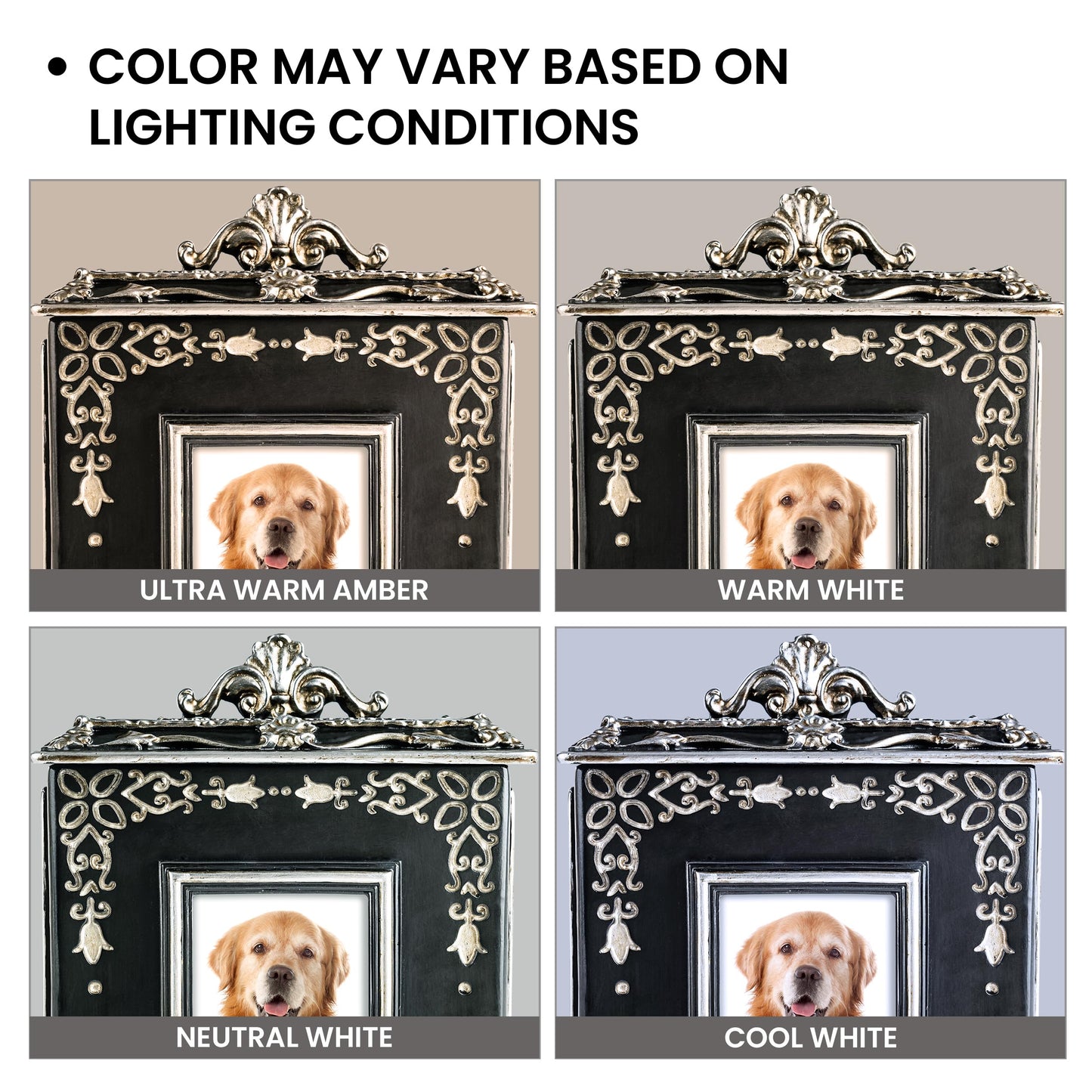 AELS Pet Urn Memory Box for Keepsakes with Photo Slot, Dog Memorial Urns for Ashes, Cat or Dog Cremation Urns, Black