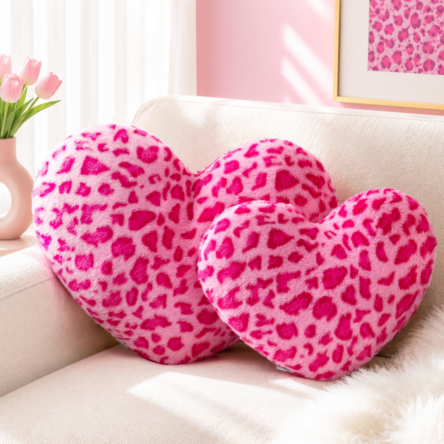 AELS Heart Shaped Pillow, 17.7 Inches Heart Decorative Throw Pillows, Velvet Love Cute Pillows, Valentines Day Decorations, Wedding Decor, Living Room Bedroom Nursery Decor, Golden