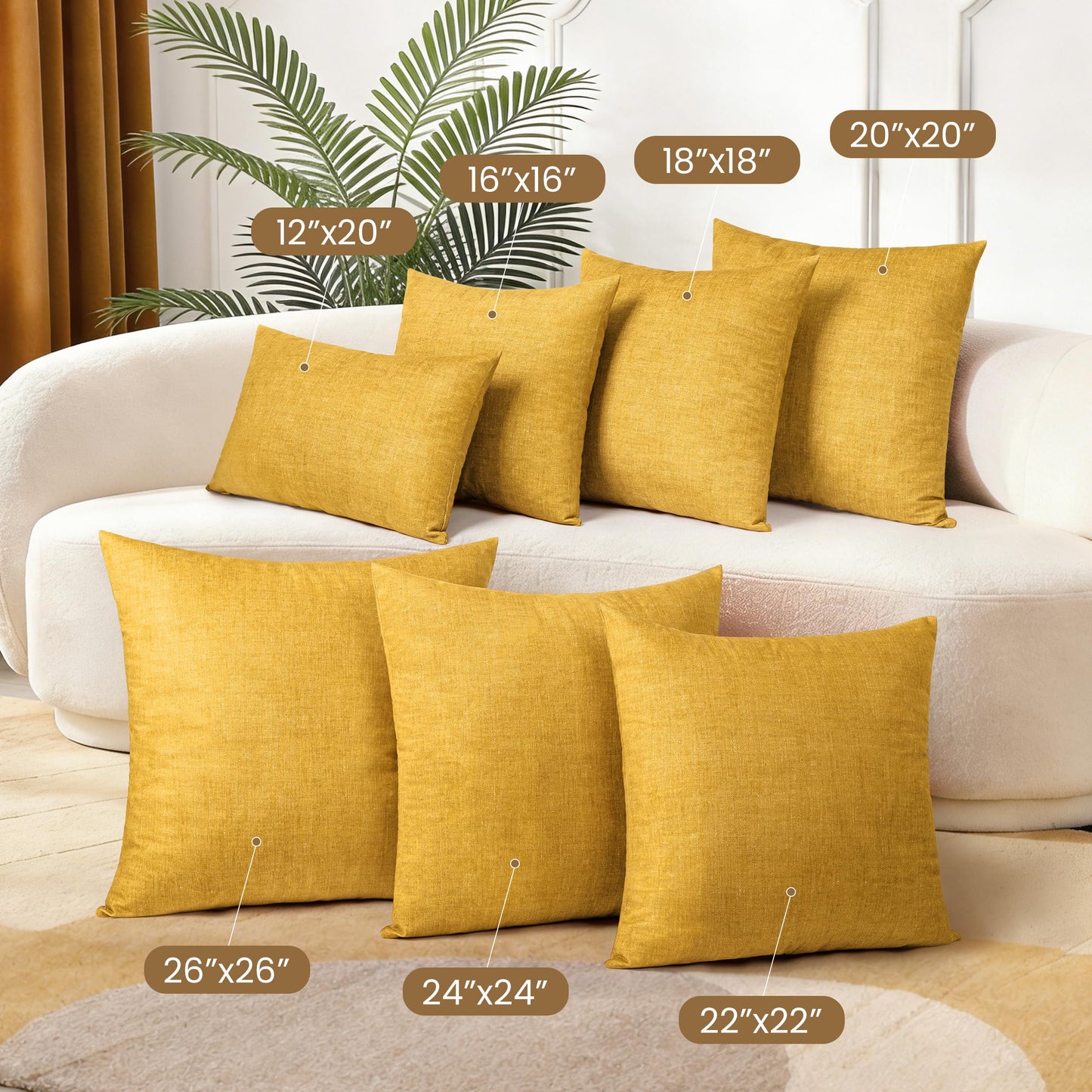 AELS Decorative Throw Pillow Covers 16x16, Set of 2, Soft Textured Look Printed Pillow Case, Modern Farmhouse Cushion Case for Bed Couch Sofa, Light Olive Green (Covers Only)