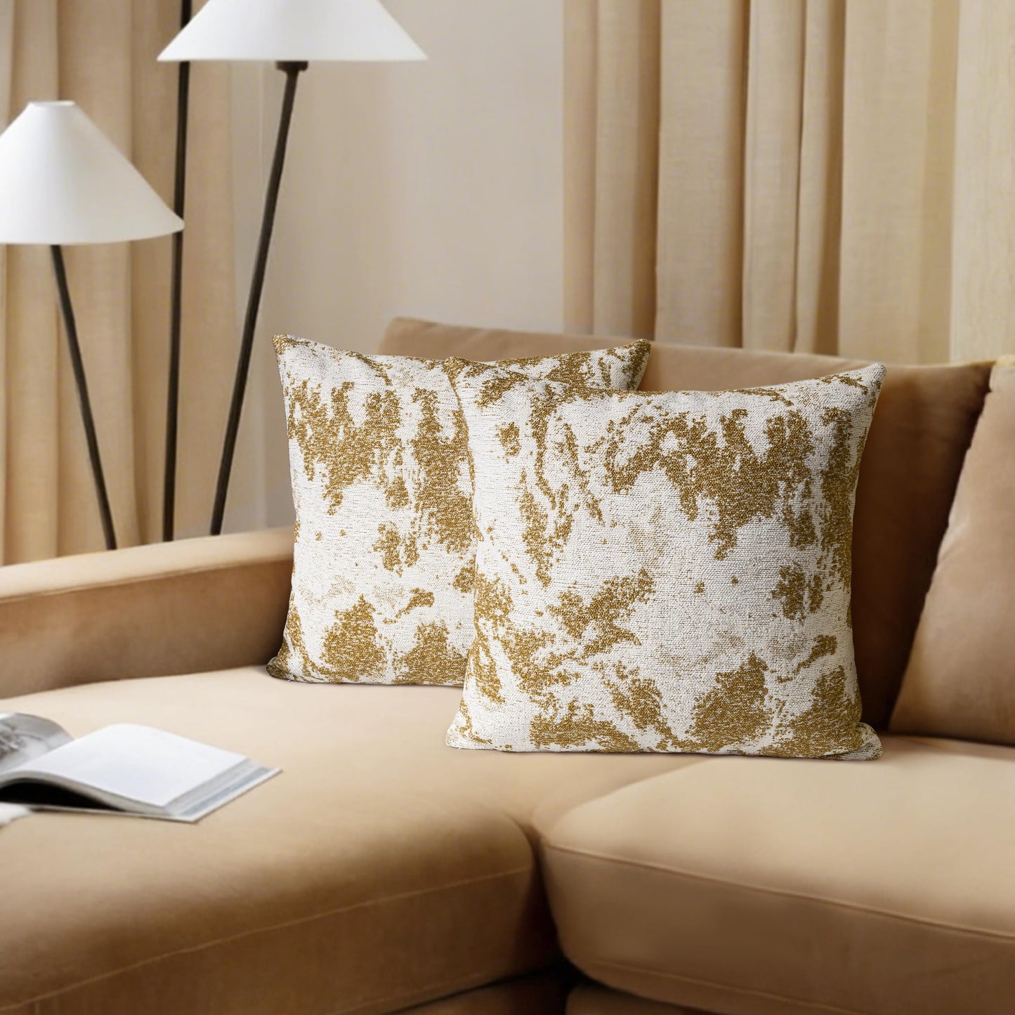 AELS Decorative Throw Pillow Covers 18x18, Set of 2, Abstract Jacquard Textured Pillow Case, Modern Cushion Case for Bed Couch Sofa, Ombre Gray (Covers Only)