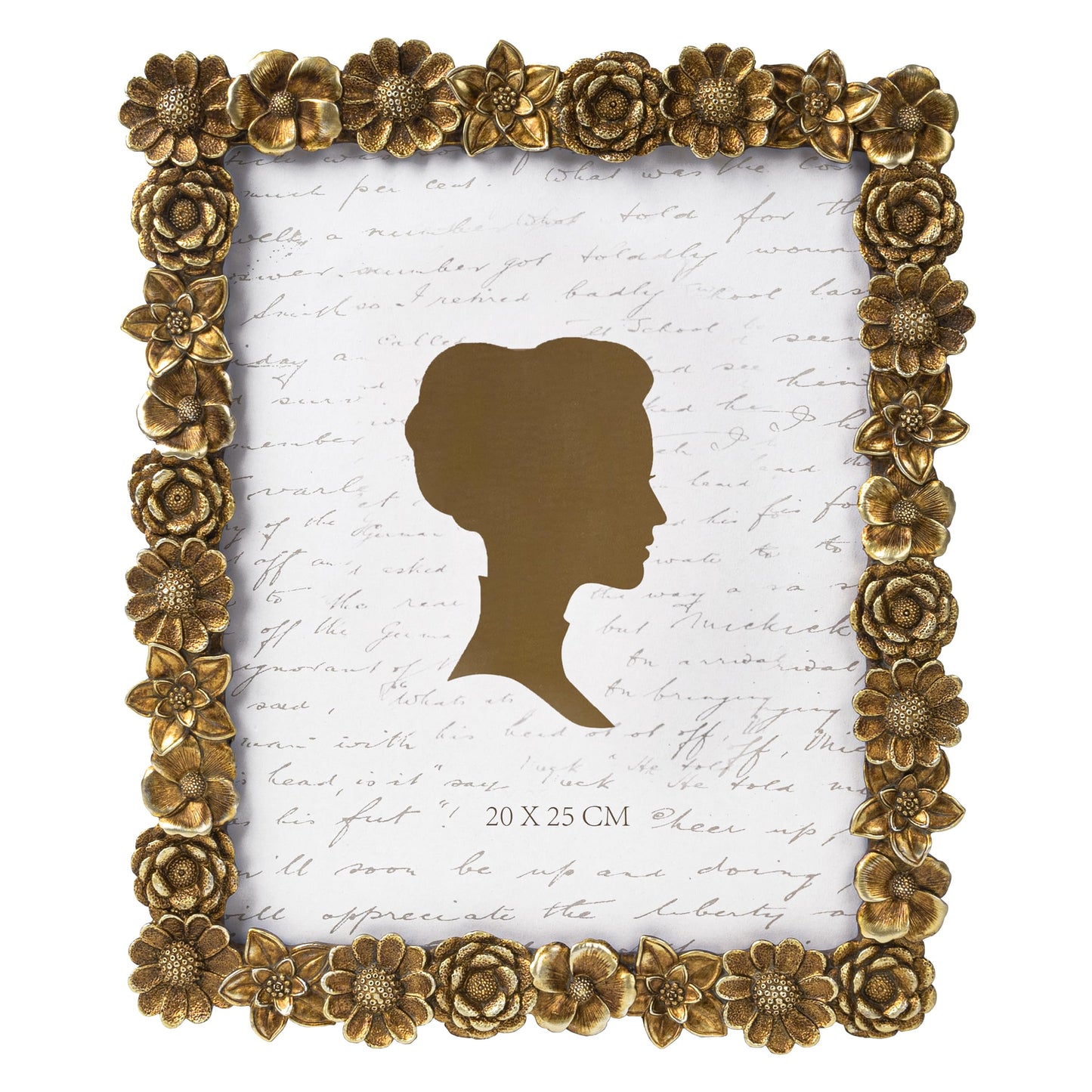 AELS 5x7 Inch Floral Vintage Picture Frame, Elegant Antique Photo Frames with Glass Front, Photo Display, Tabletop Wall Hanging, Gift Ideas, Gold Flower