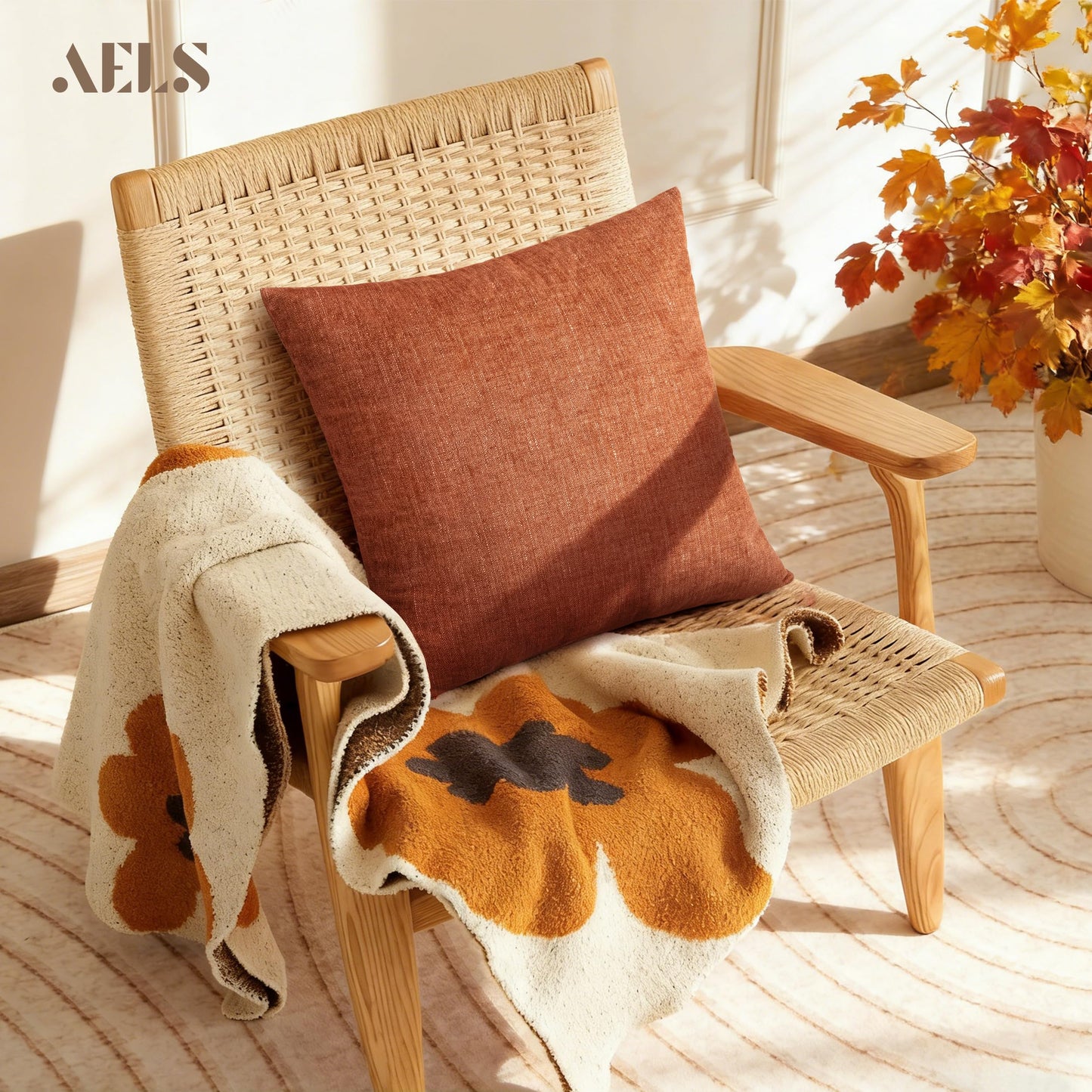 AELS Decorative Throw Pillow Covers 16x16, Set of 2, Soft Textured Look Printed Pillow Case, Modern Farmhouse Cushion Case for Bed Couch Sofa, Light Olive Green (Covers Only)