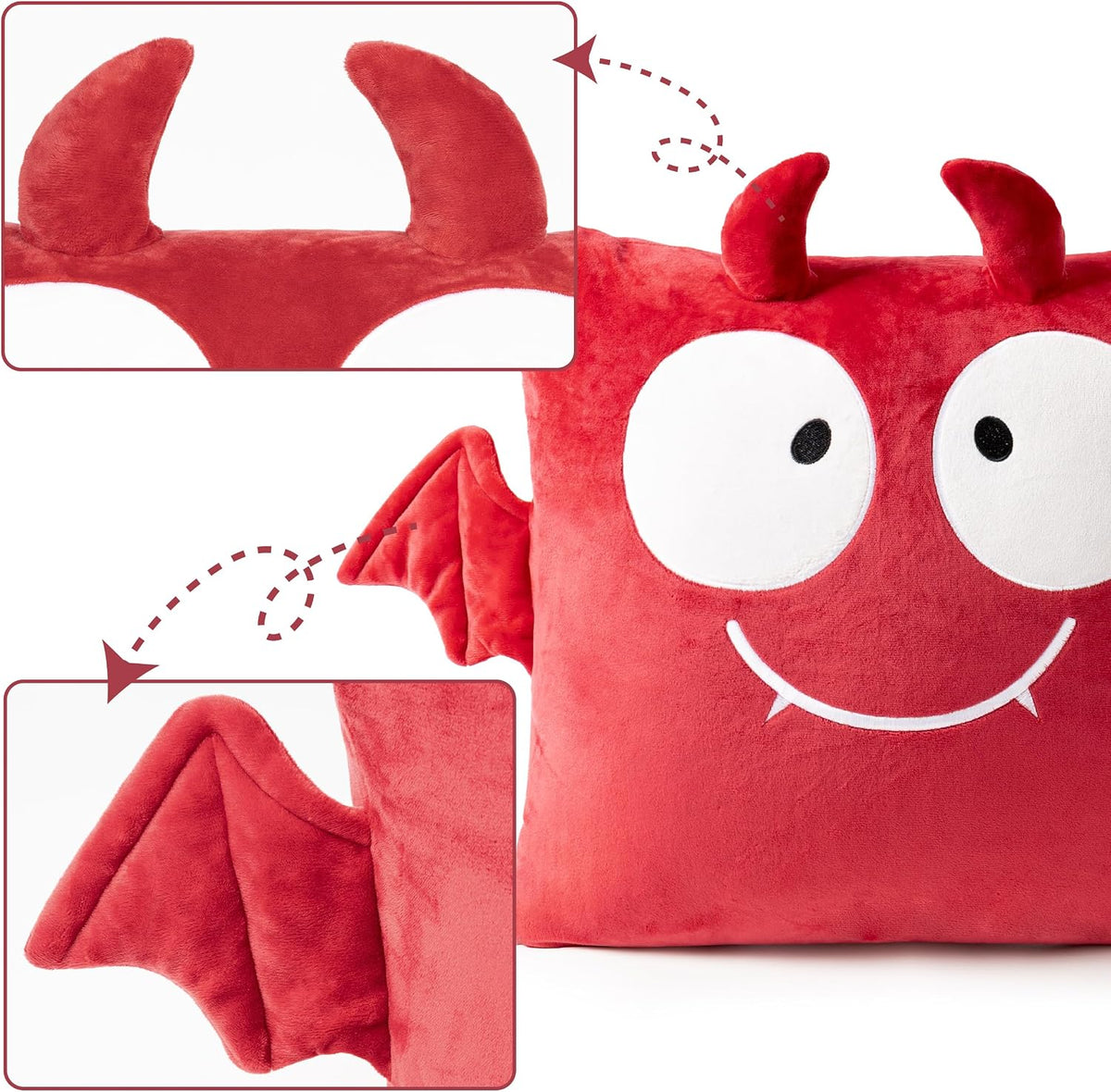 AELS Halloween Monster Pillow Covers 18x18 Inch Set of 2, Red