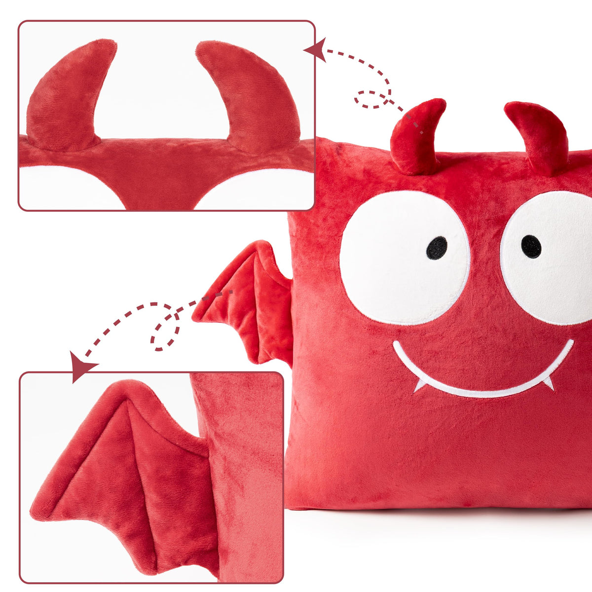 AELS Halloween Monster Pillow Covers 18x18 Inch Set of 2, Red