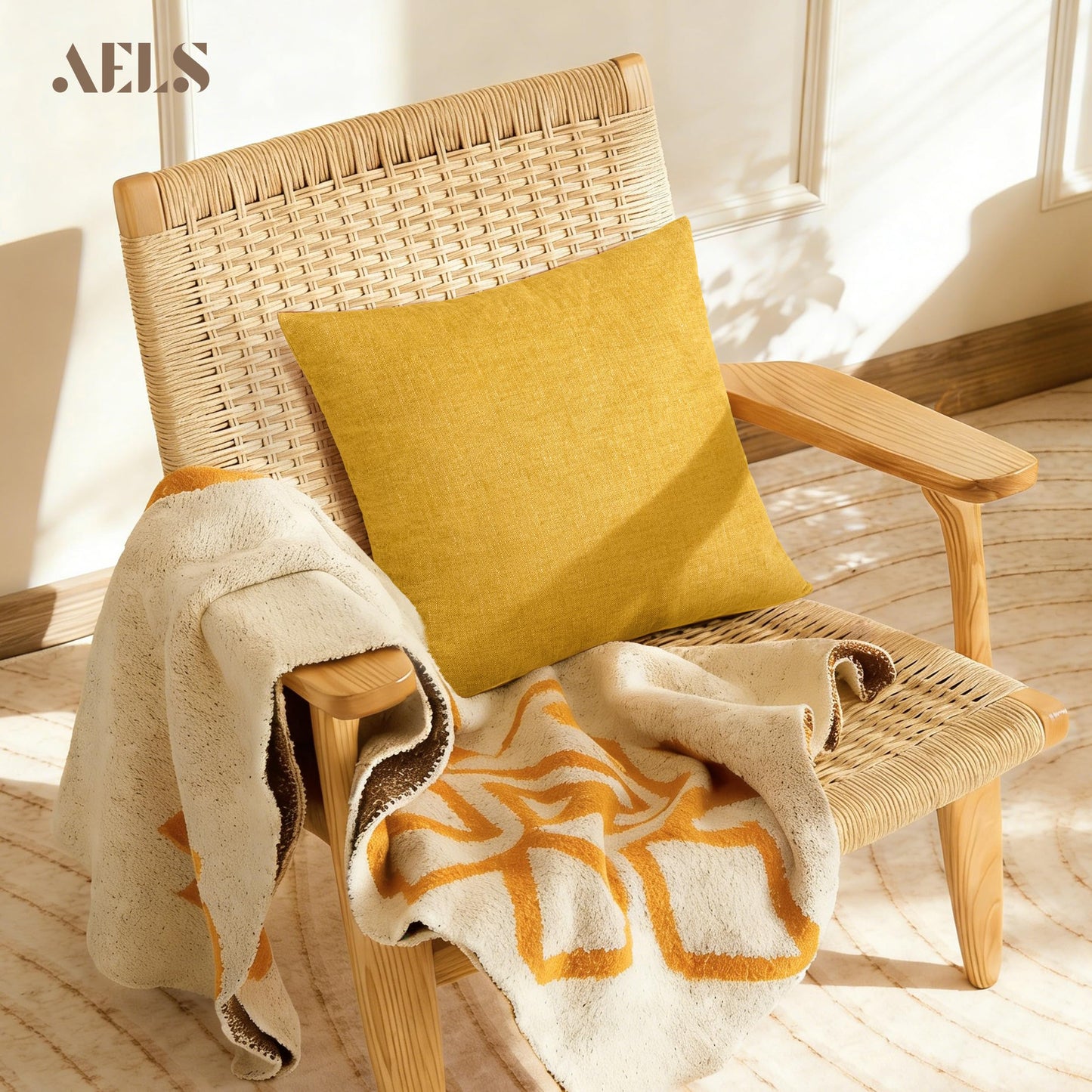 AELS Decorative Throw Pillow Covers 16x16, Set of 2, Soft Textured Look Printed Pillow Case, Modern Farmhouse Cushion Case for Bed Couch Sofa, Light Olive Green (Covers Only)