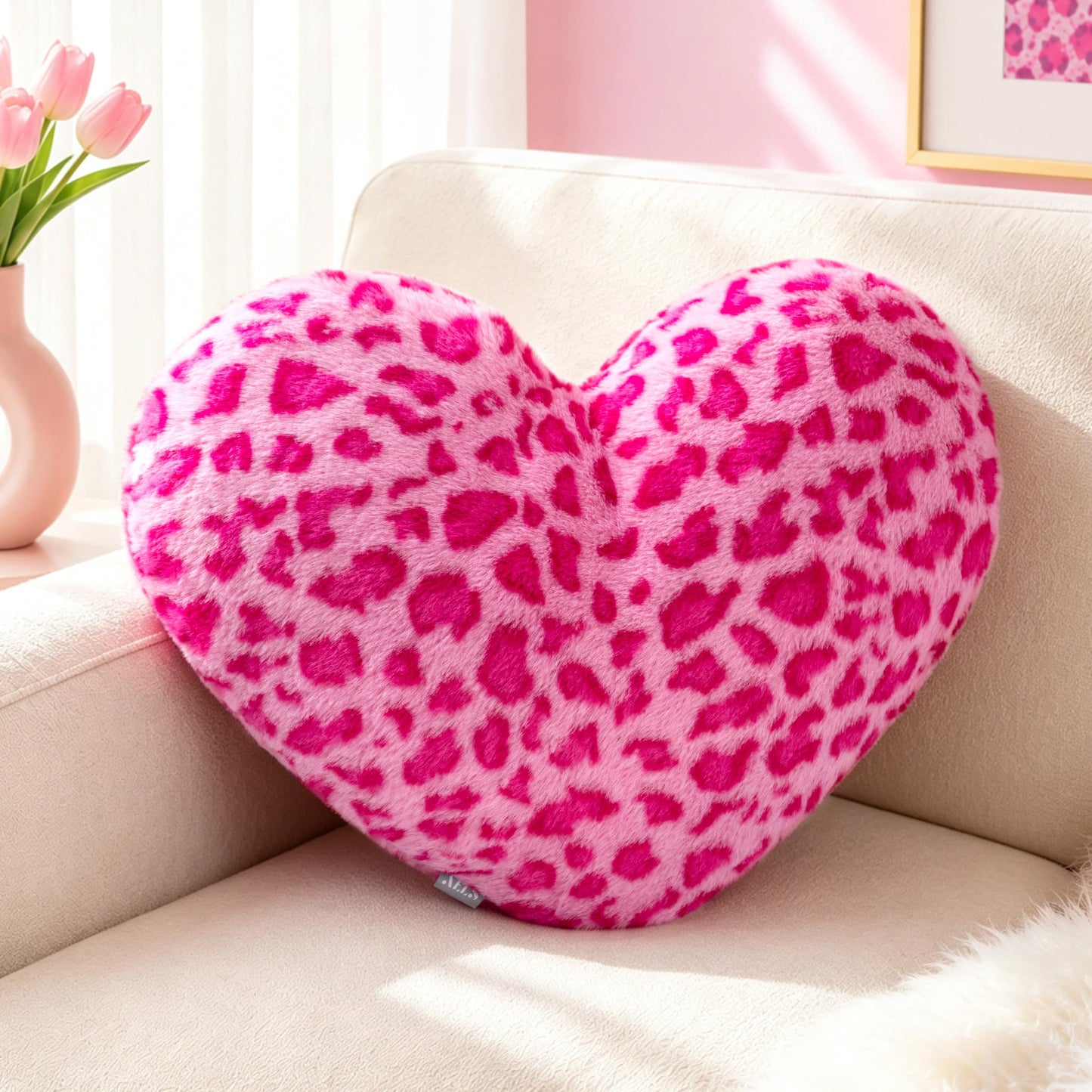 AELS Heart Shaped Pillow, 17.7 Inches Heart Decorative Throw Pillows, Velvet Love Cute Pillows, Valentines Day Decorations, Wedding Decor, Living Room Bedroom Nursery Decor, Golden