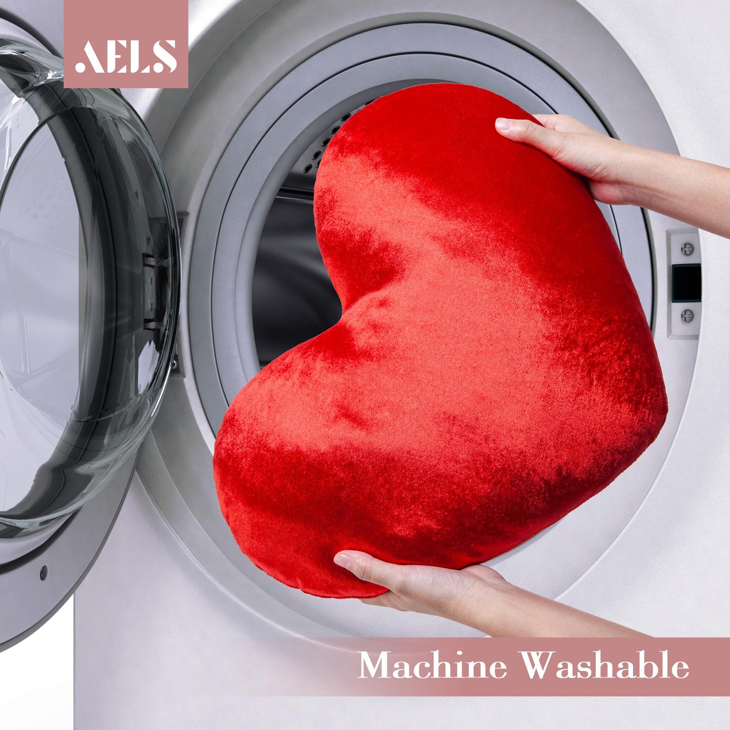 AELS Heart Shaped Pillow, 20 Inches Heart Decorative Throw Pillows, Faux Fur Love Cute Pillows, Valentines Day Decorations, Wedding Decor, Living Room Bedroom Nursery Decor, White