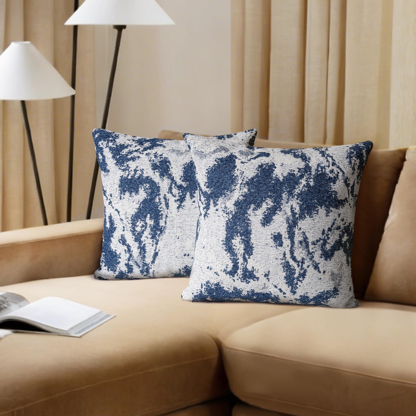 AELS Decorative Throw Pillow Covers 18x18, Set of 2, Abstract Jacquard Textured Pillow Case, Modern Cushion Case for Bed Couch Sofa, Ombre Gray (Covers Only)