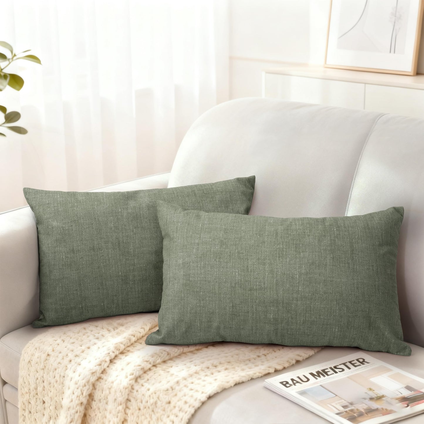 AELS Decorative Throw Pillow Covers 16x16, Set of 2, Soft Textured Look Printed Pillow Case, Modern Farmhouse Cushion Case for Bed Couch Sofa, Mustard Yellow (Covers Only)