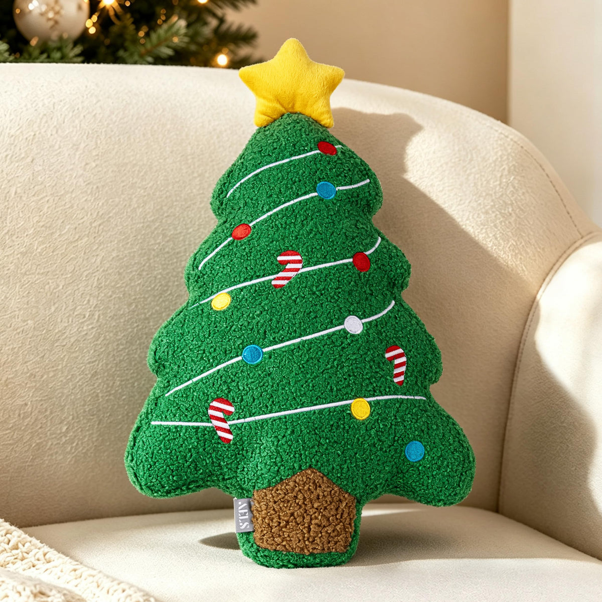 AELS Gingerbread Man Christmas Tree Pillow, 16.1" & 15.7" Set of 2