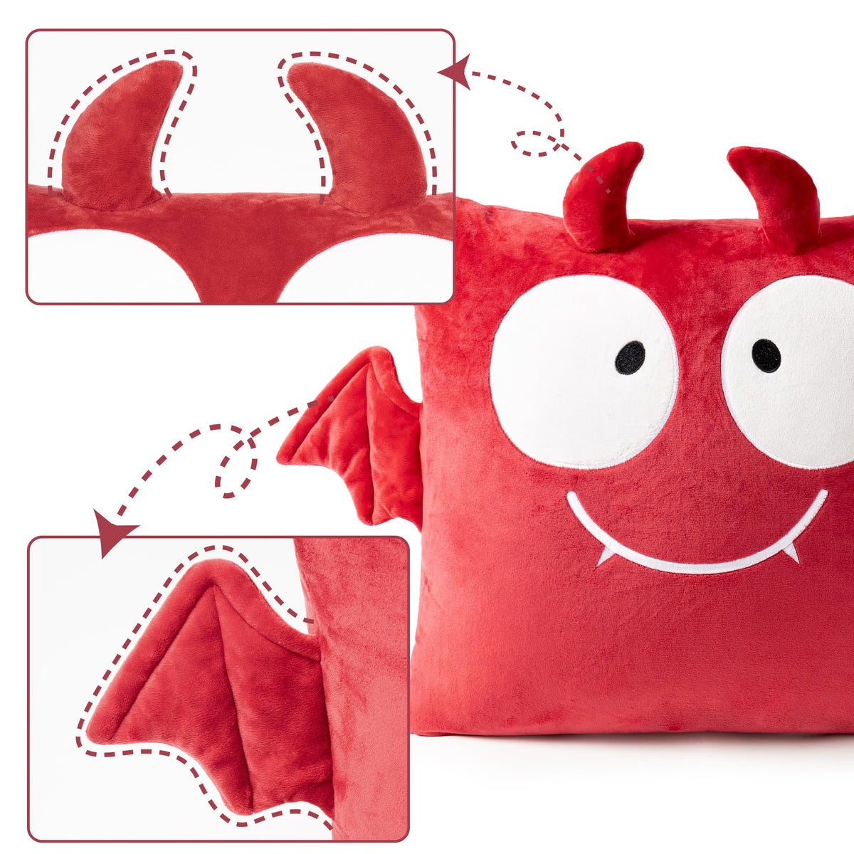 AELS Halloween Monster Pillow Covers 18x18 Inch Set of 2, Red