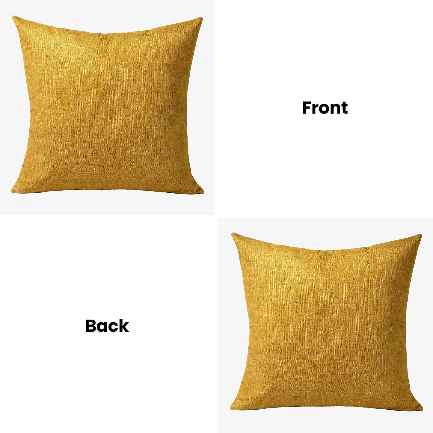 AELS Decorative Throw Pillow Covers 16x16, Set of 2, Soft Textured Look Printed Pillow Case, Modern Farmhouse Cushion Case for Bed Couch Sofa, Mustard Yellow (Covers Only)