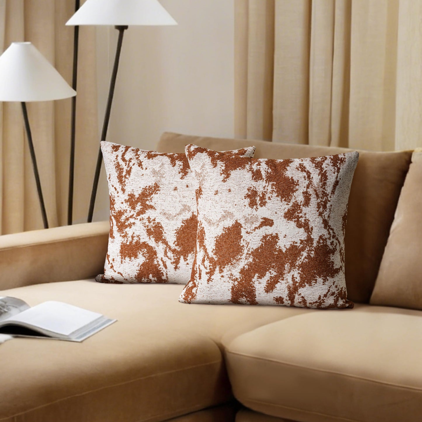 AELS Decorative Throw Pillow Covers 18x18, Set of 2, Abstract Jacquard Textured Pillow Case, Modern Cushion Case for Bed Couch Sofa, Ombre Gray (Covers Only)