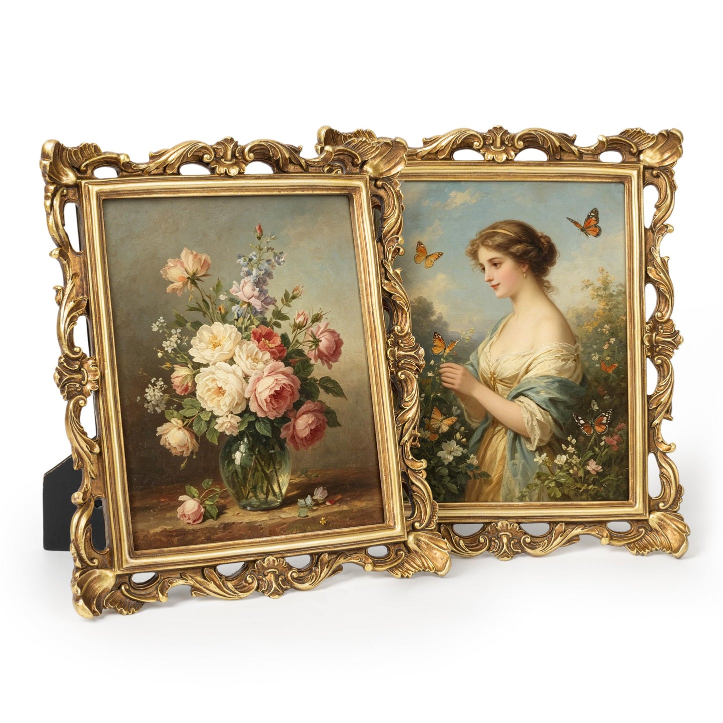AELS 4x6 Inch Vintage Picture Frame, Elegant Antique Photo Frames with Glass Front, Photo Display, Tabletop Wall Hanging, Gift Ideas