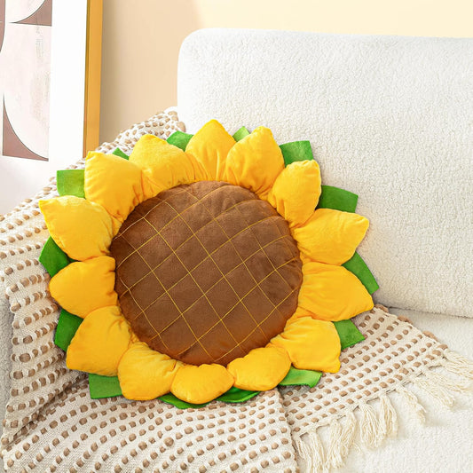 AELS 20.4" Sunflower Pillow, 3D Decorative Throw Pillow, Cute Sunflower Decor for Plant Lover, Sofa Couch Living Room Bedroom Nursery Decor, Yellow