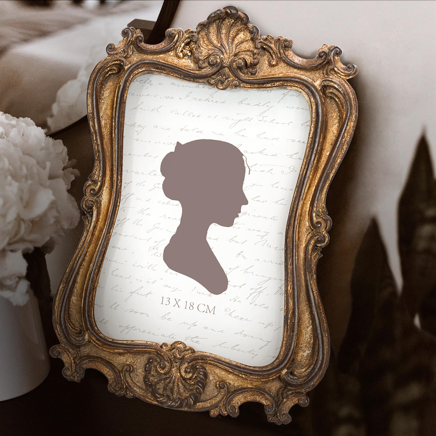 AELS 5x7 Inch Vintage Picture Frame, Elegant Antique Photo Frames with Glass Front, Photo Display, Tabletop Wall Hanging, Gift Ideas