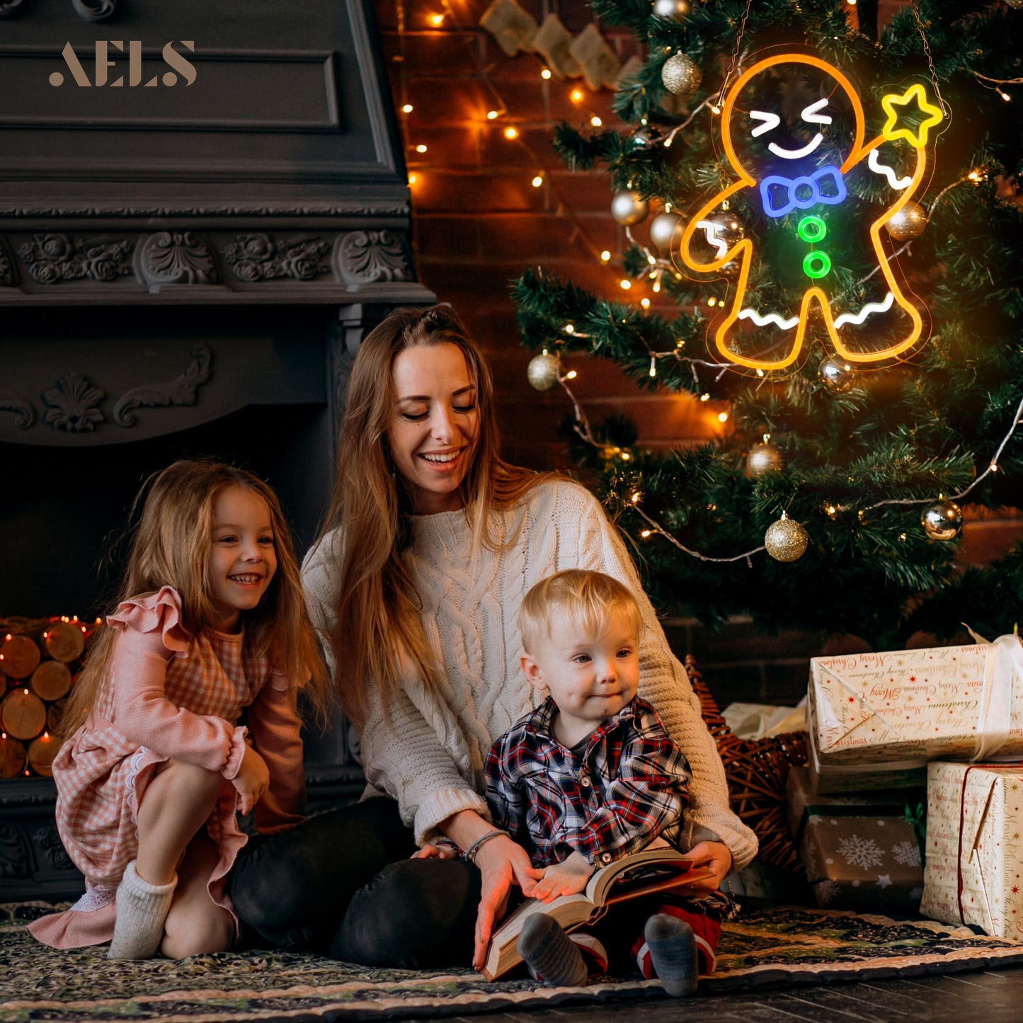 AELS 13.3" Snowflake Christmas LED Neon Sign, Dimmable USB Powered Holiday Decor for Window Wall Tree Bar & Party, Christmas Home Decor