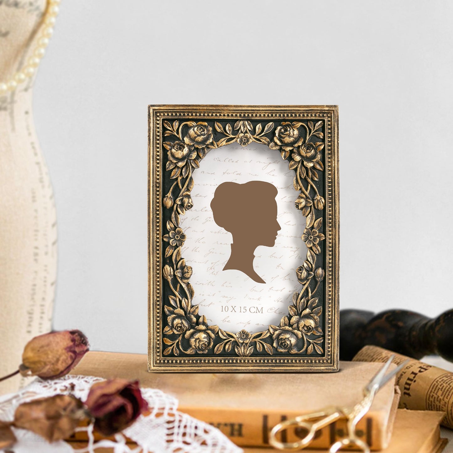 AELS 8x10 Inch Vintage Picture Frame, Elegant Antique Photo Frames with Glass Front, Photo Display, Tabletop Wall Hanging, Gift Ideas, Brown