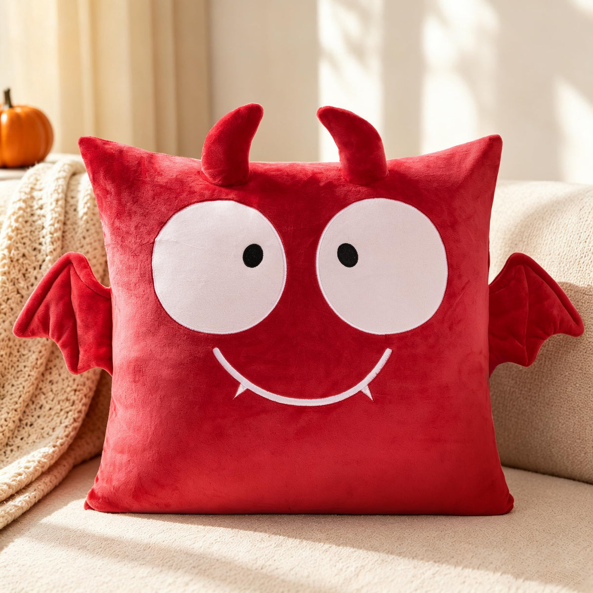 AELS Halloween Monster Pillow Covers 18x18 Inch Set of 2, Red