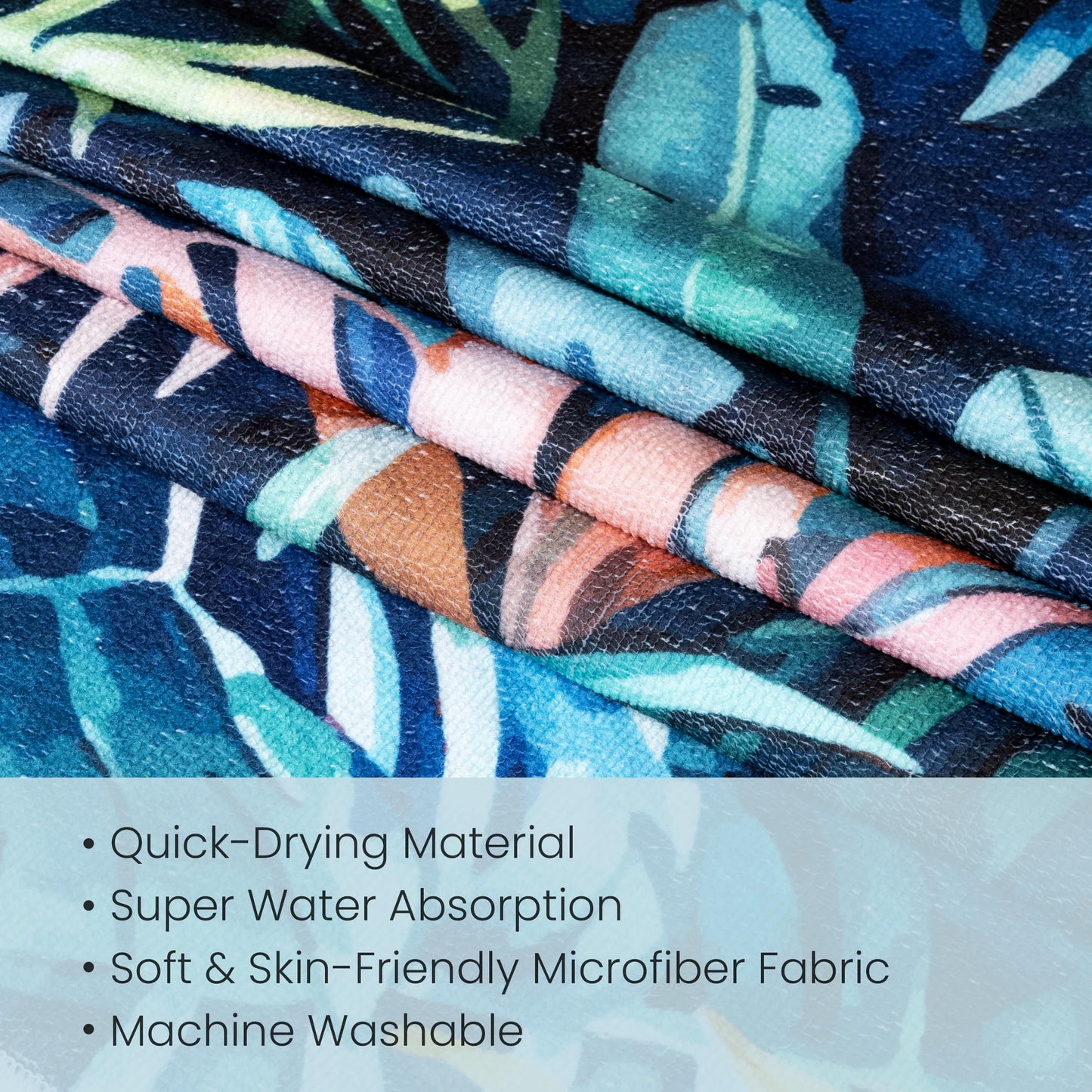 AELS Lounge Chair Towel Cover, Pack of 2 - Microfiber Beach Towels with Pockets, Fits Outdoor Garden Beach Hotel Pool Chairs, Non-Slip & Portable Design, 85" X 30", Sea Turtle Blue Stripe