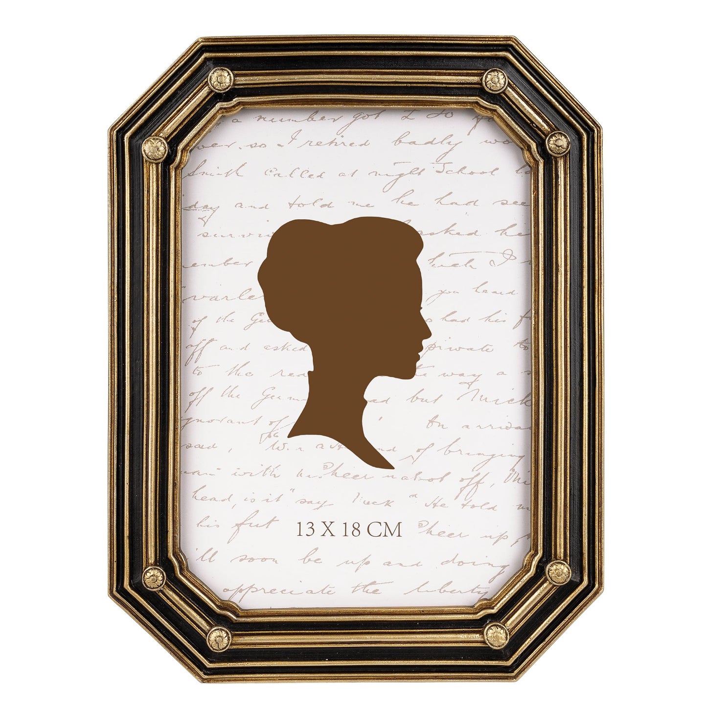 AELS 4x6 Inch Vintage Octagon Picture Frame, Elegant Antique Photo Frames with Glass Front, Photo Display, Tabletop Wall Hanging, Gift Ideas, Gold and Black Polygon