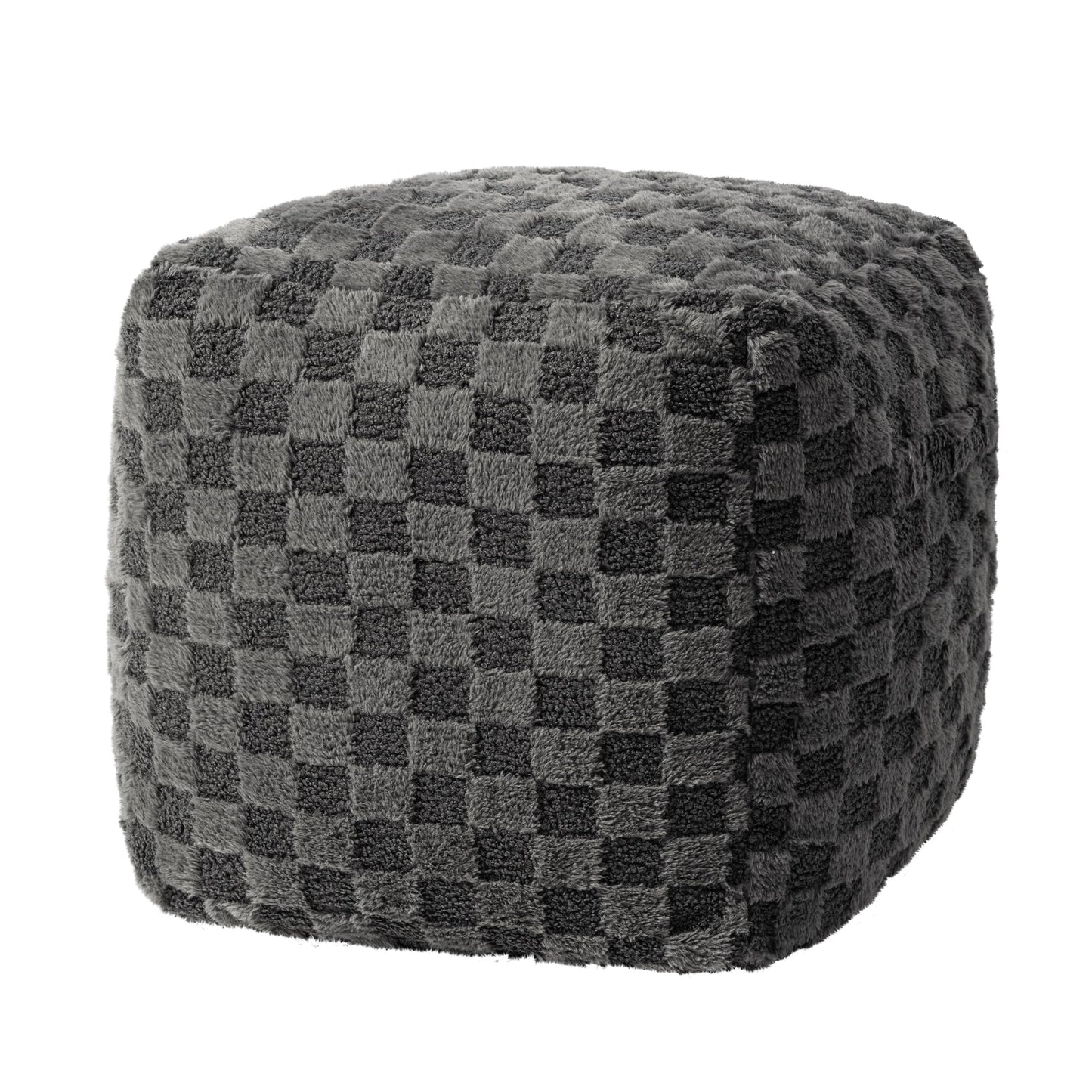 Unstuffed Leopard Cheetah Print Pouf Cover for Living Room, Boho Chic Modern Storage Bean Bag Cube, Soft Faux Fur Ottoman Foot Rest Footstool, 18"x18"x18", Cover ONLY, Natural Leopard