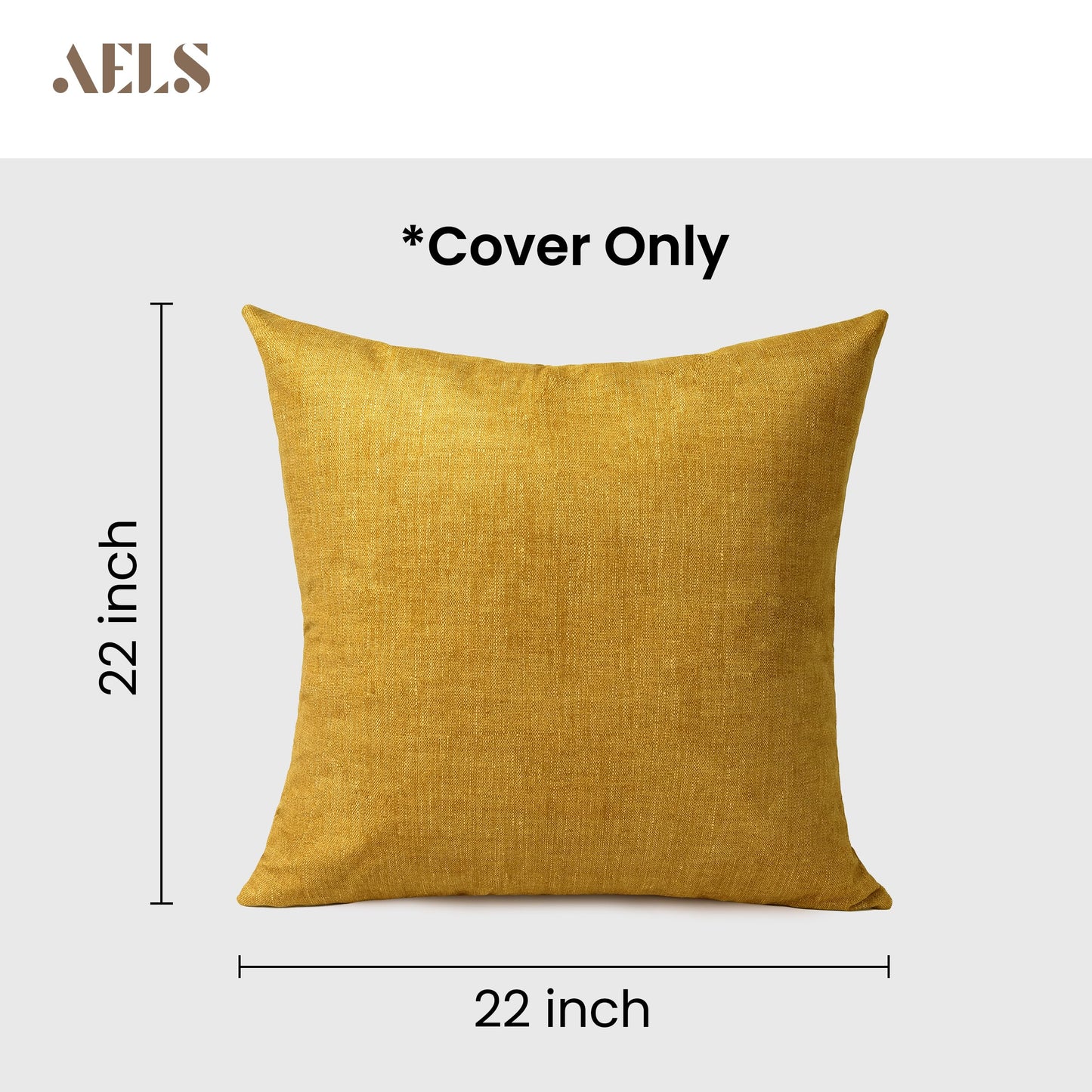 AELS Decorative Throw Pillow Covers 16x16, Set of 2, Soft Textured Look Printed Pillow Case, Modern Farmhouse Cushion Case for Bed Couch Sofa, Mustard Yellow (Covers Only)