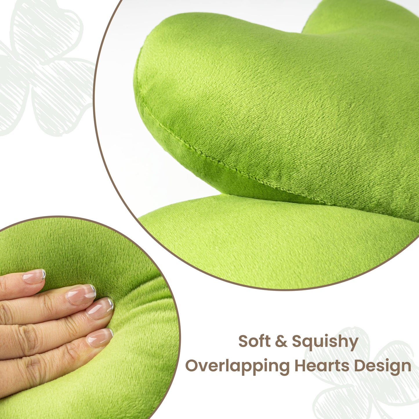AELS Shamrock Pillow, St. Patrick's Day Decorative Throw Pillow, 15.7" Corduroy Striped Cute Cushion for Living Room & Bedroom, Perfect for Holiday Home Decor, Irish Green