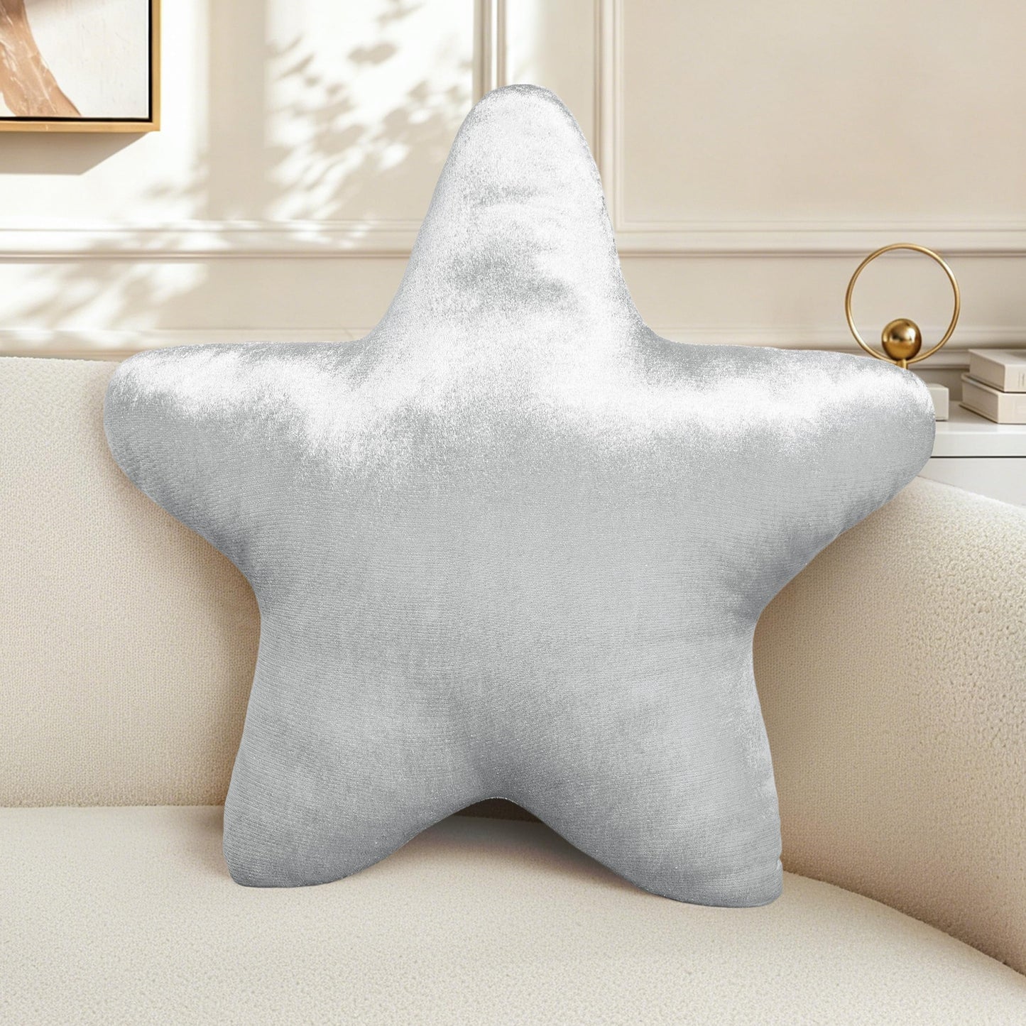 AELS Star Pillow - 19.6" Soft Velvet Star Shaped Decorative Throw Pillow for Couch, Bed, Living Room, Nursery, Home Decor Gift for Christmas, Birthday, Baby Shower, Gold