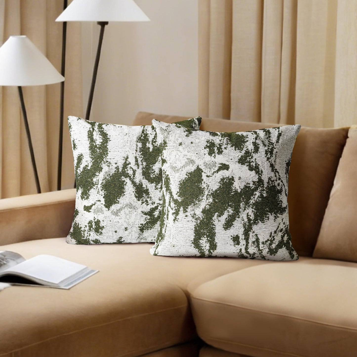 AELS Decorative Throw Pillow Covers 18x18, Set of 2, Abstract Jacquard Textured Pillow Case, Modern Cushion Case for Bed Couch Sofa, Ombre Gray (Covers Only)