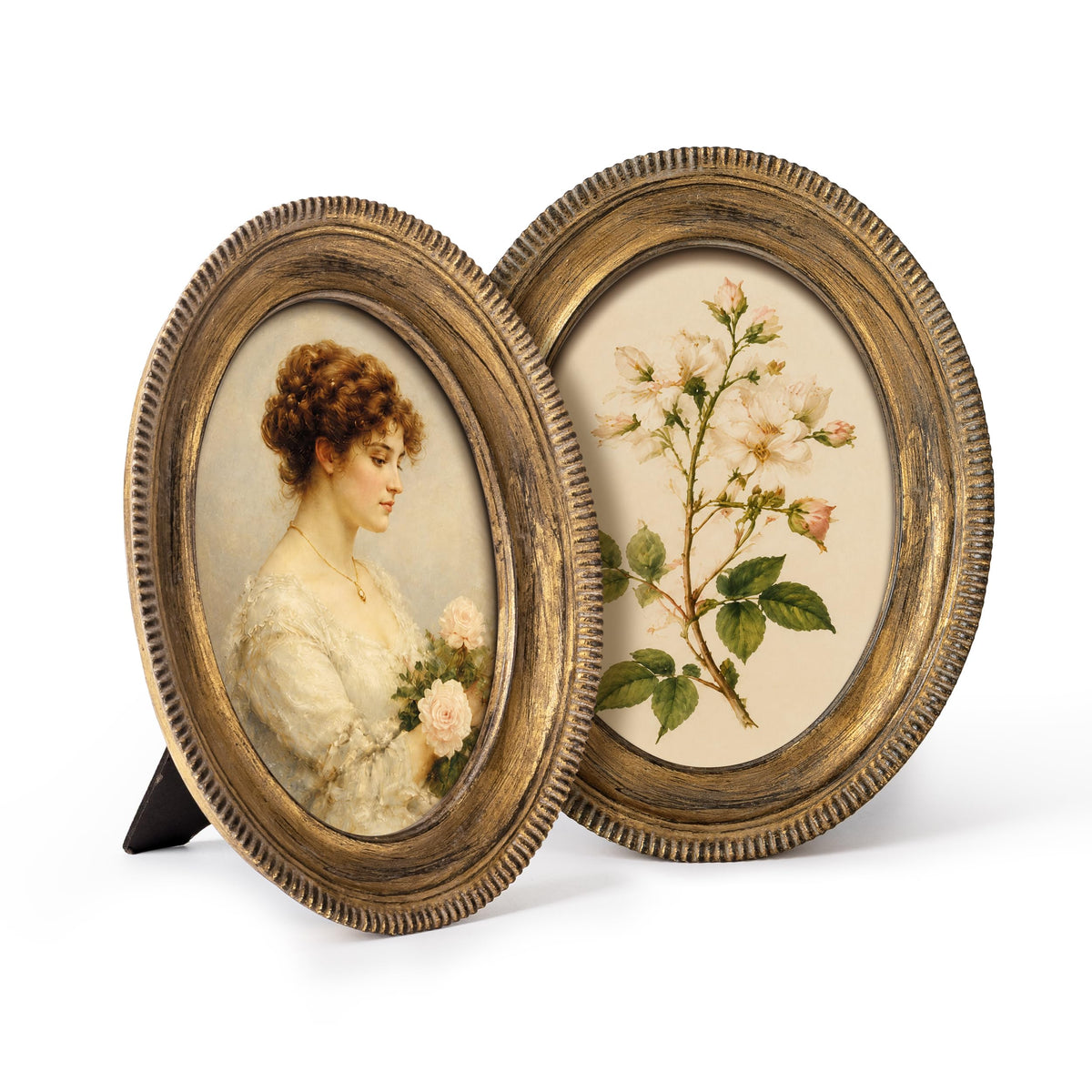 AELS 5x7 Inch Vintage Oval Picture Frame, Elegant Antique Ridged Design Photo Frames with Glass Front, Photo Display, Tabletop Wall Hanging, Gift Ideas, Distressed Bronze