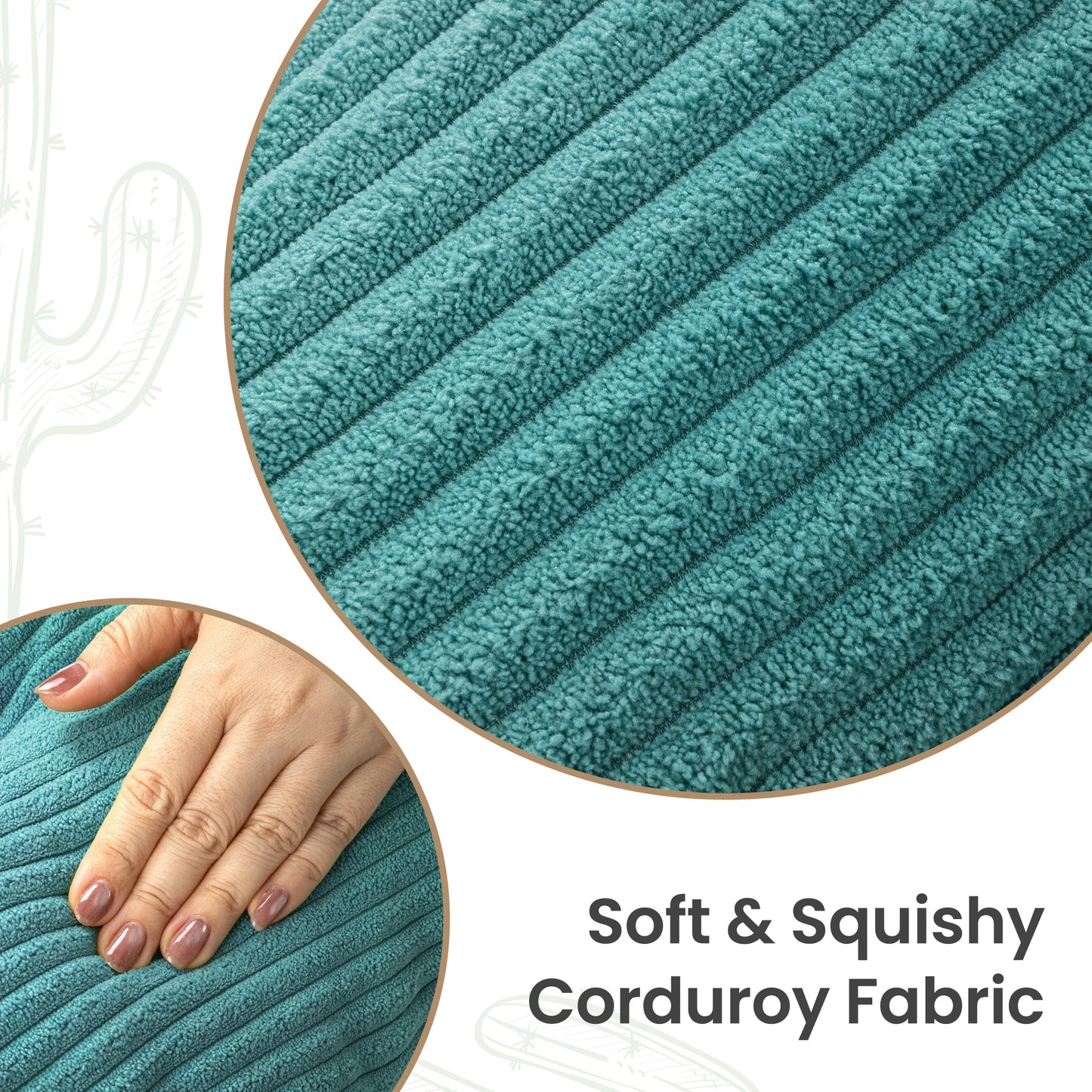 AELS Set of 2 Cactus Decorative Throw Pillows, 22"& 14" Cactus Plush Pillow Set, 3D Office Nap Pillow, Cute Succulent Throw Pillow for Nursery Bedroom Room Decor, Blue Green & Sage Green