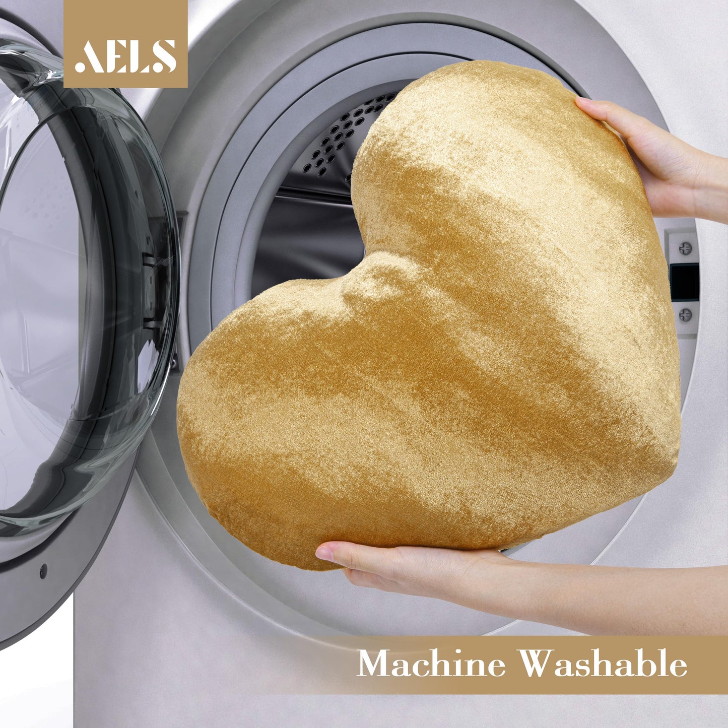 AELS Heart Shaped Pillow, 20 Inches Heart Decorative Throw Pillows, Faux Fur Love Cute Pillows, Valentines Day Decorations, Wedding Decor, Living Room Bedroom Nursery Decor, White